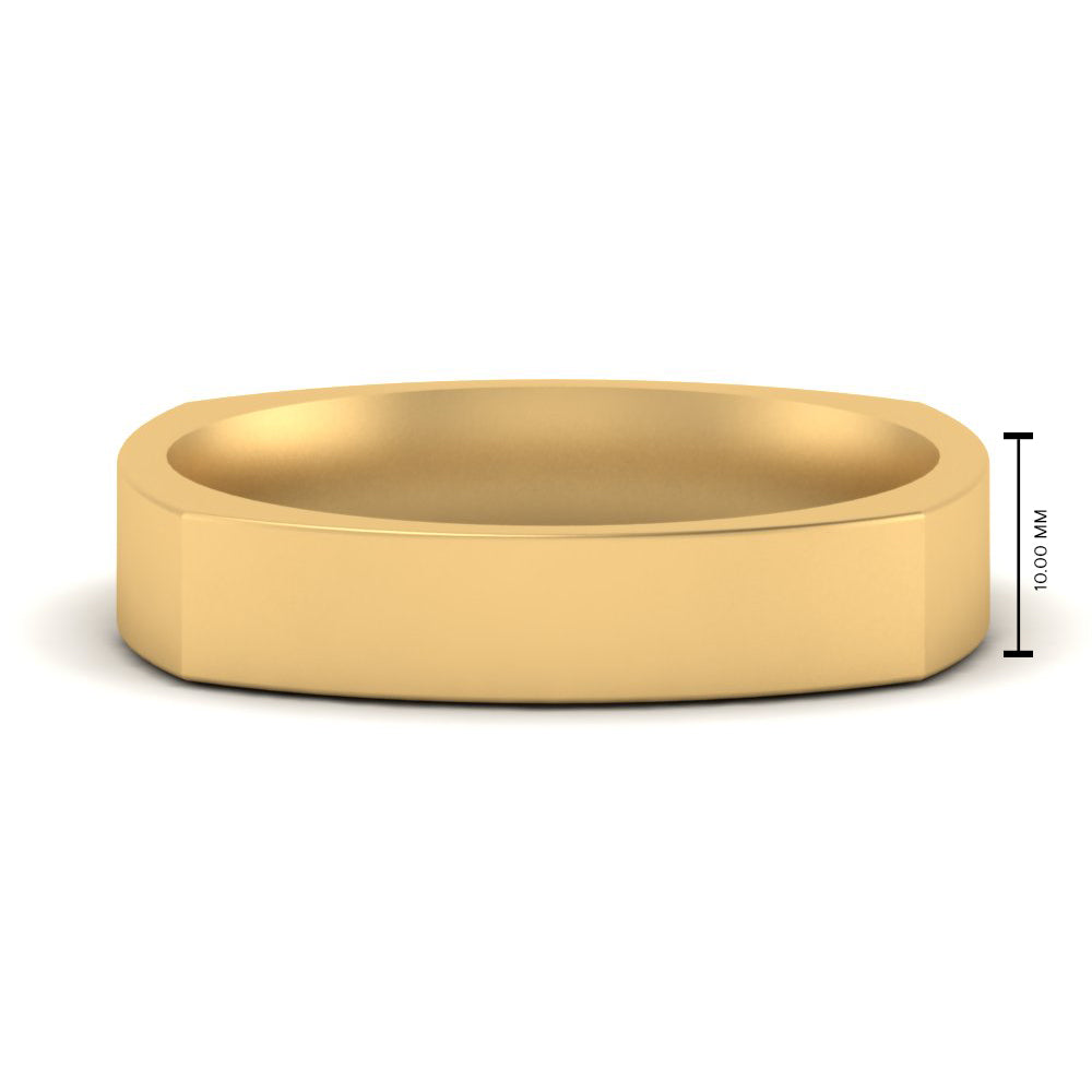 4 mm Square Comfort Fit Mens Wedding Band