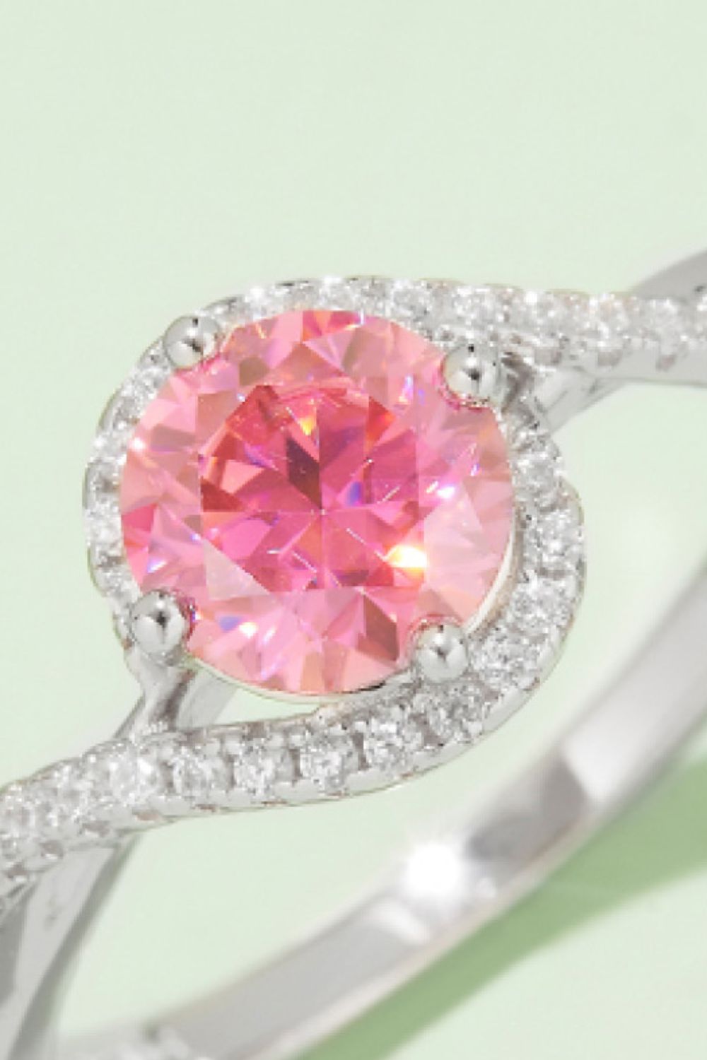 1 Carat Sparkala™ Contrast Platinum Over Pure Sterling Silver Ring (Yellow, Pink, or Blue)