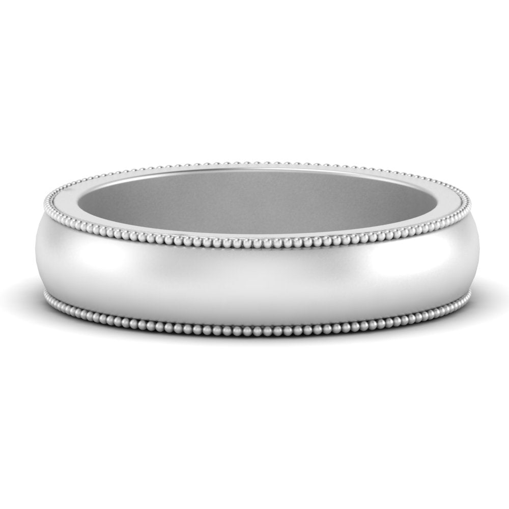 Milgrain Matte Finish Mens Band