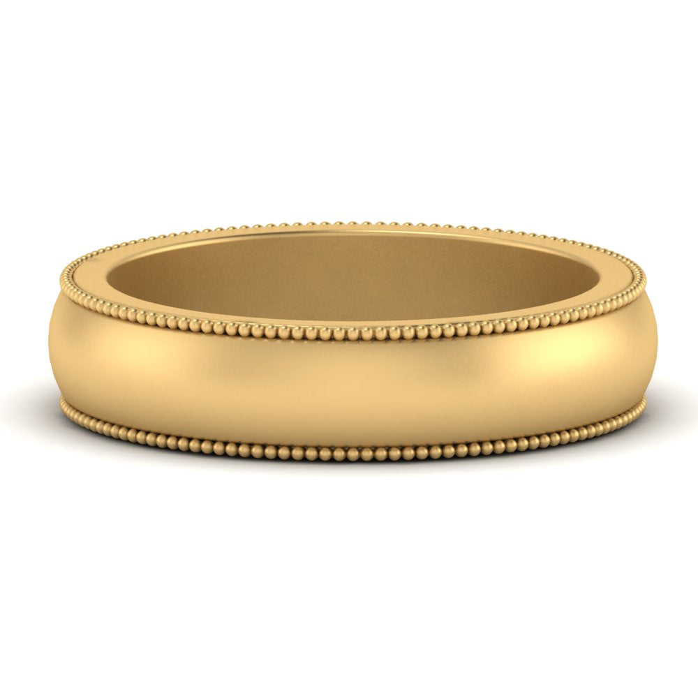 Milgrain Matte Finish Mens Band