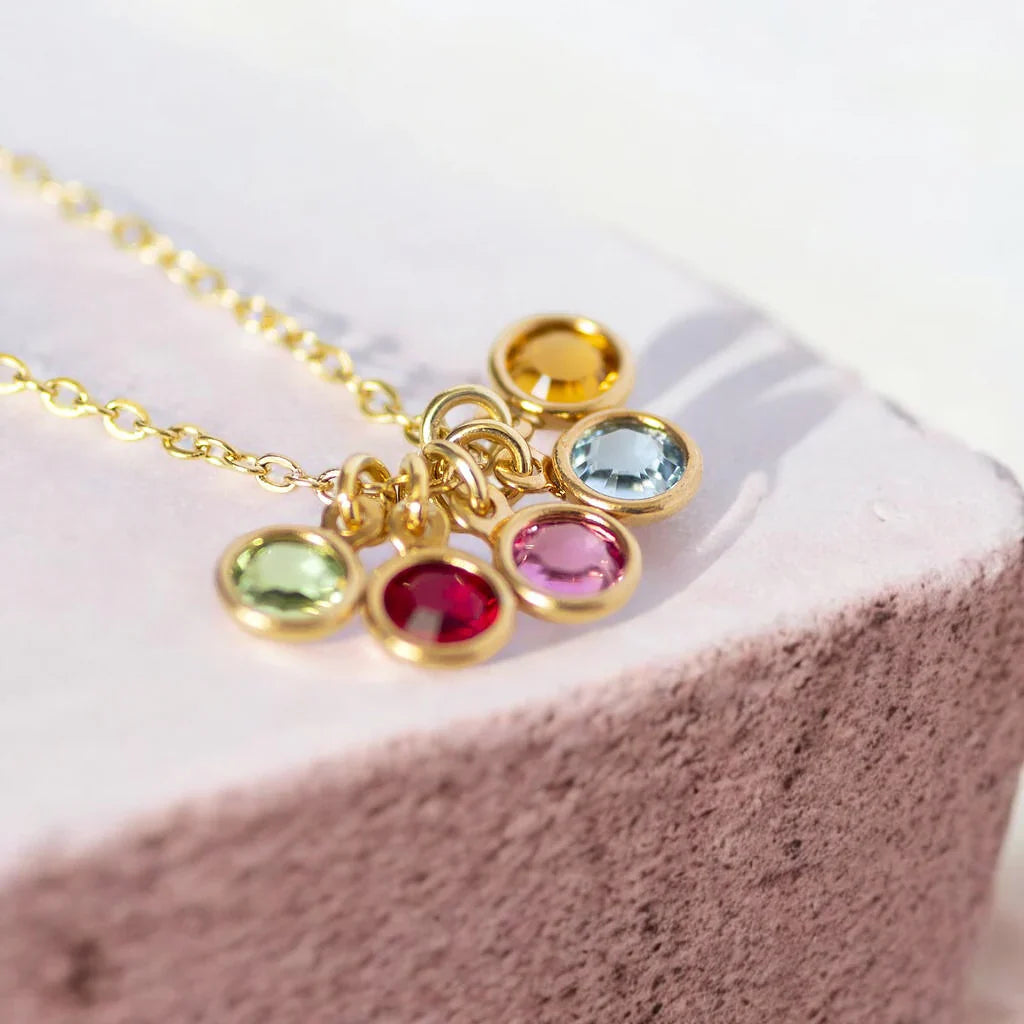 Gold Birthstone Necklace – Swarovski Crystals on 18" Gold Filled Chain