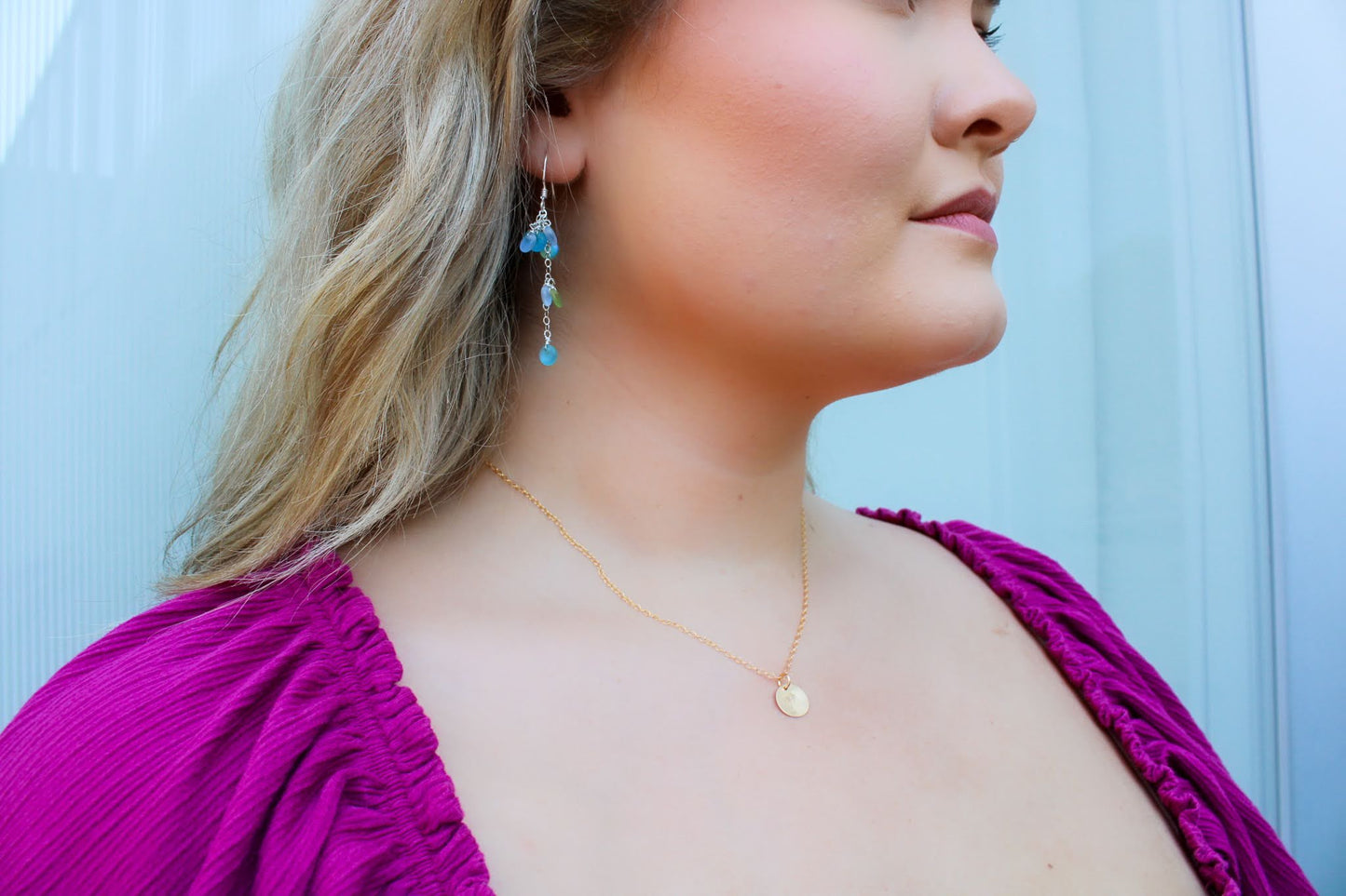 Mermaid Scale Sea Glass Earrings