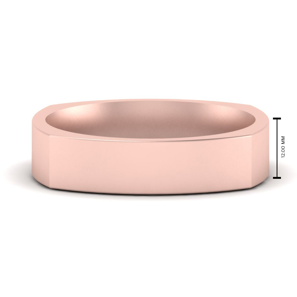 4 mm Square Comfort Fit Mens Wedding Band