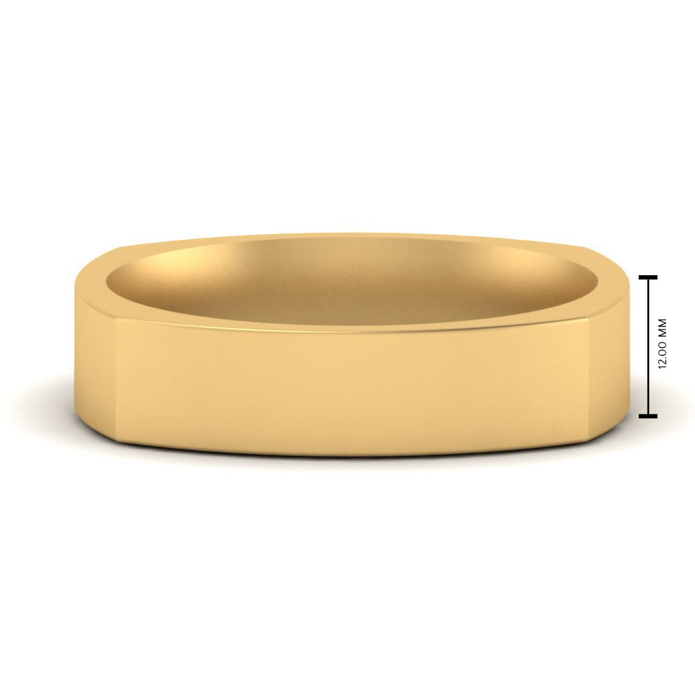 4 mm Square Comfort Fit Mens Wedding Band