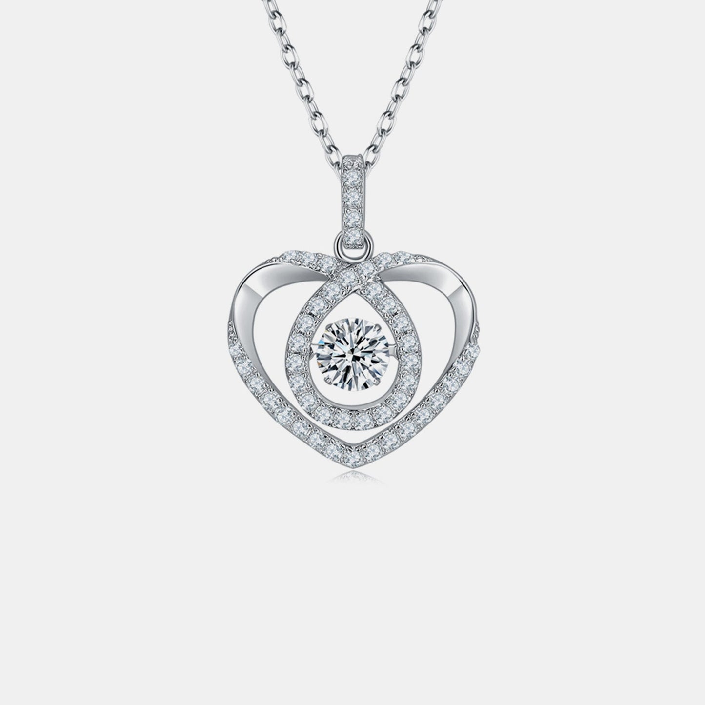 Sparkala™ Pure Sterling Silver Heart Shape Necklace