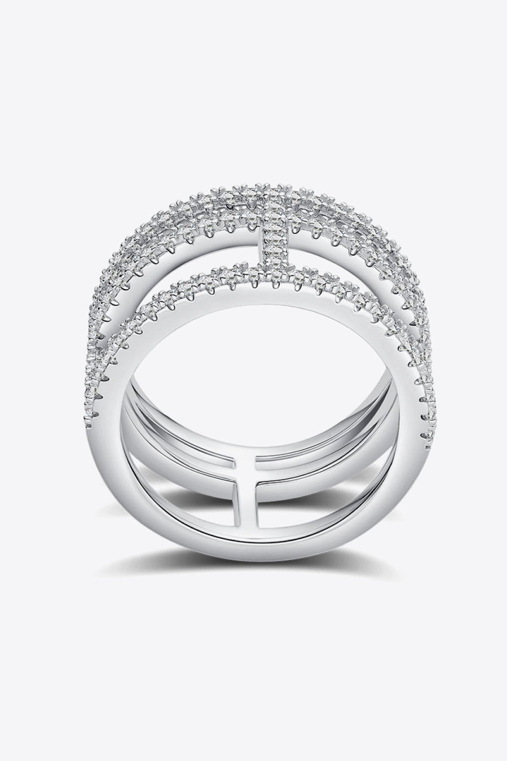 Adored Sparkala™ Cutout Wide Ring (Platinum Over Pure Sterling Silver)