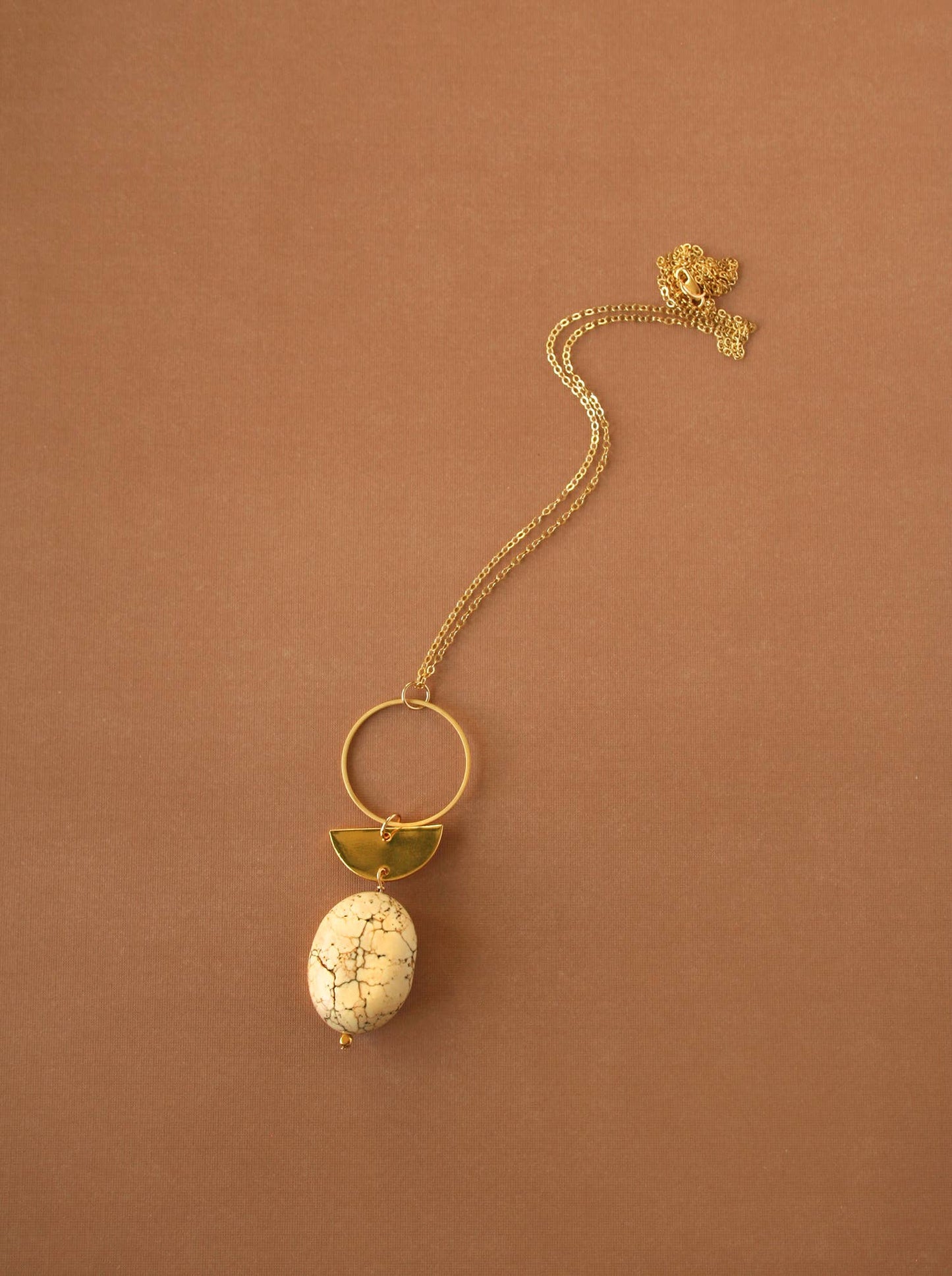 White Turquoise Long Statement Necklace