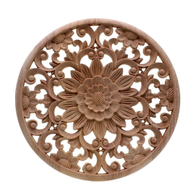 VZLX Rubber and Wood Carved Applique for Furniture