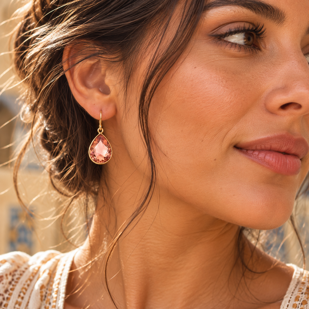 October Birthstone Crystal Teardrop Earrings – 14K Gold Filled