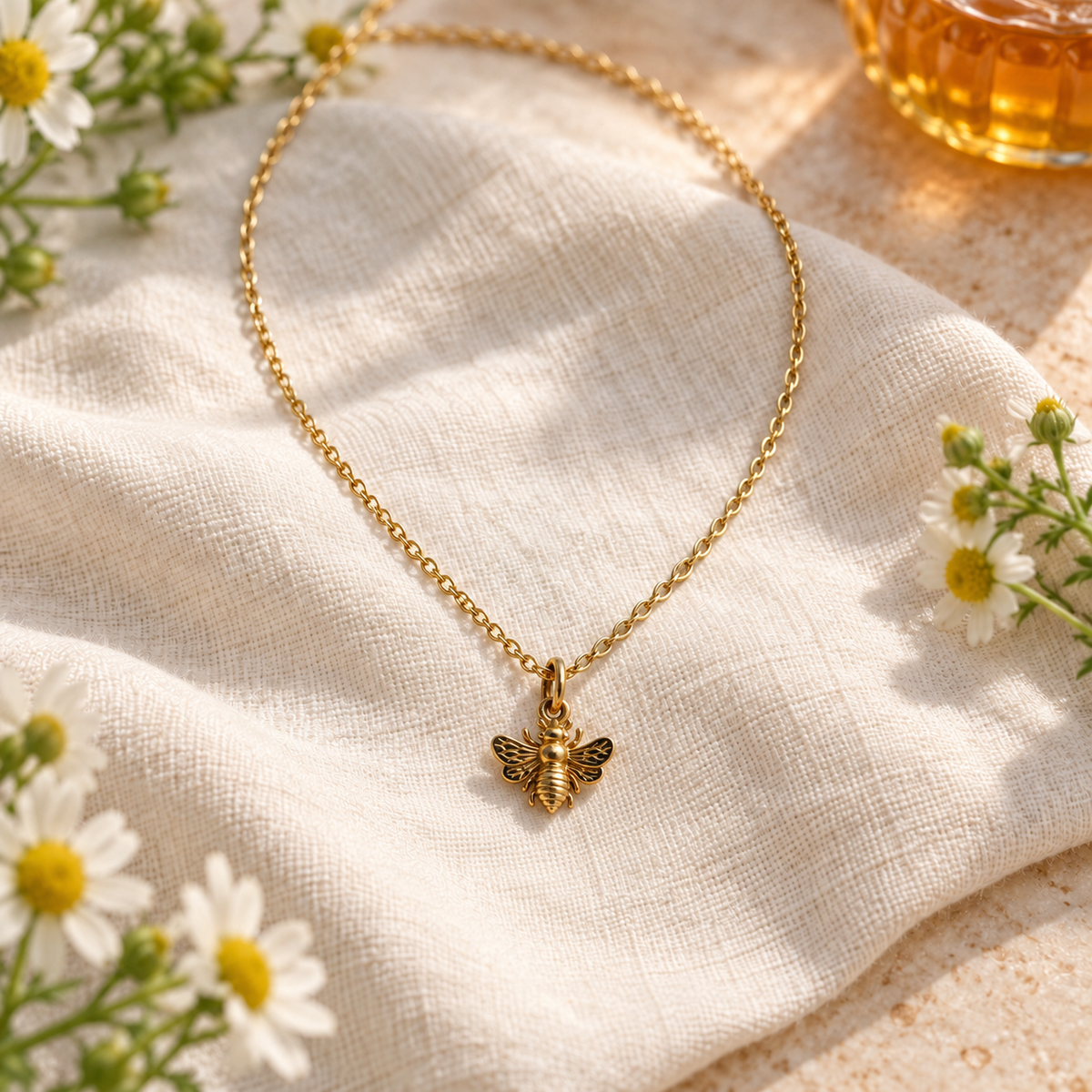 Large Gold Bee Necklace