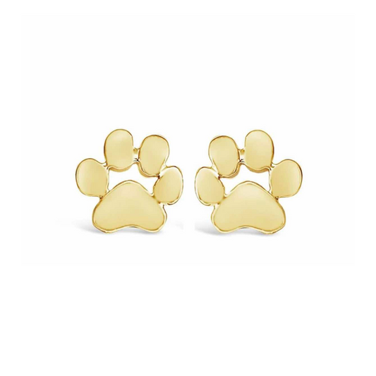 GoldenPaw Paw Print Stud Earrings for Pet Lovers