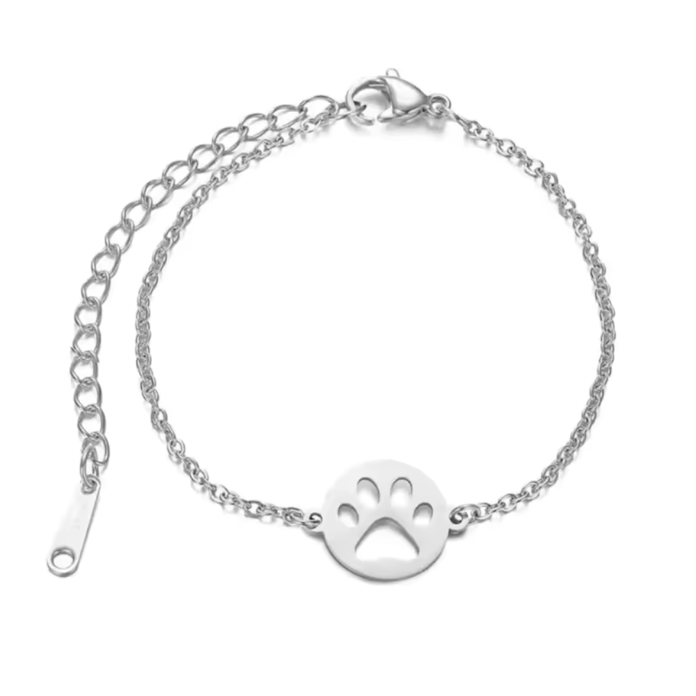 LoveyPaws Link Charm Paw Print  Bracelet