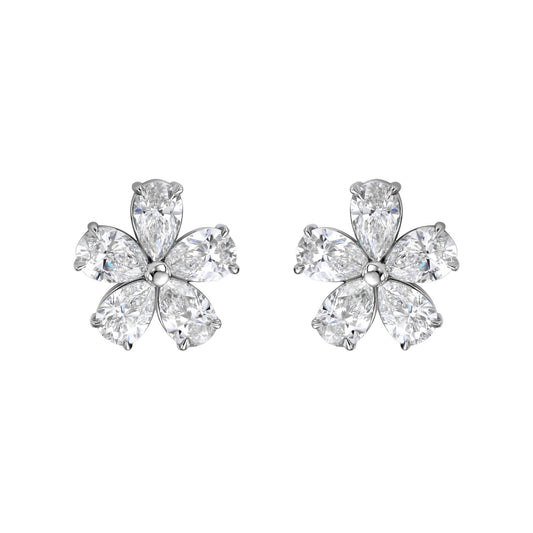 Pear Flower Cluster Earrings