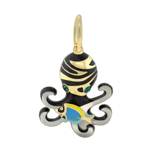 18K Gold Octopus Pendant