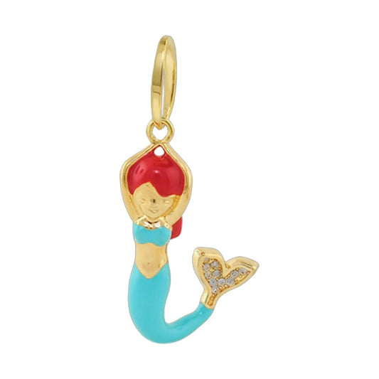 18K Gold Mermaid Pendant