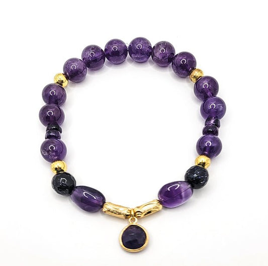 18k Gold plated Amethyst Bracelet