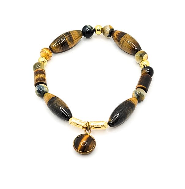 18k gold plated natural tiger bracelet