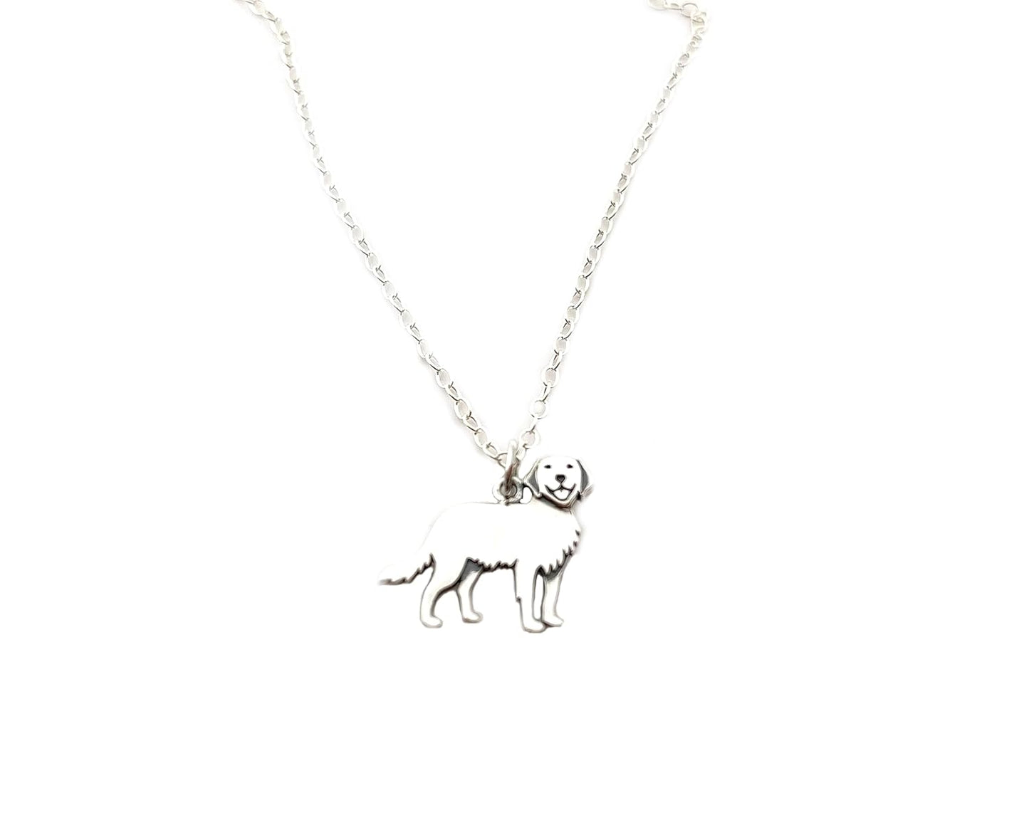 Golden Retriever Necklace – Sterling Silver, 18-Inch Chain