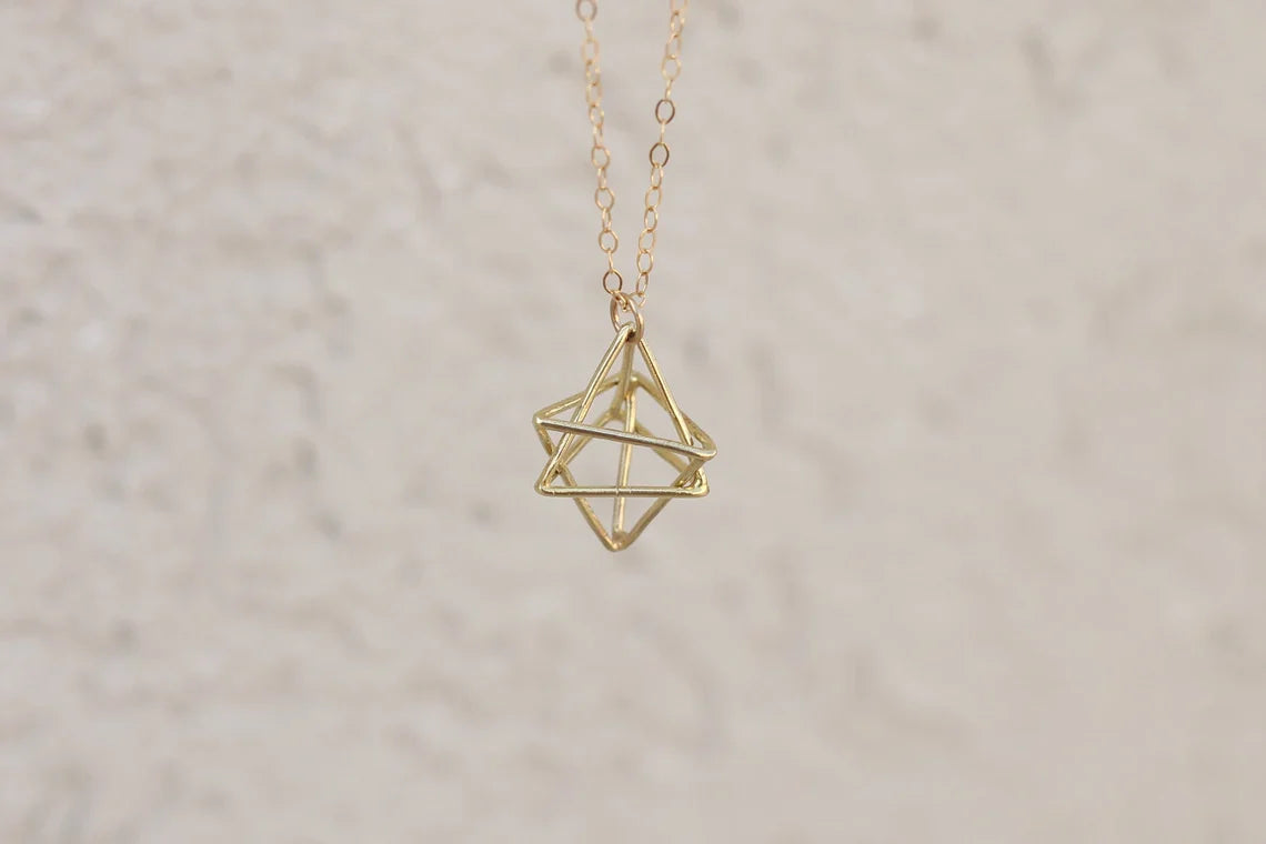 Gold Merkaba Necklace – 18" Gold Filled Chain