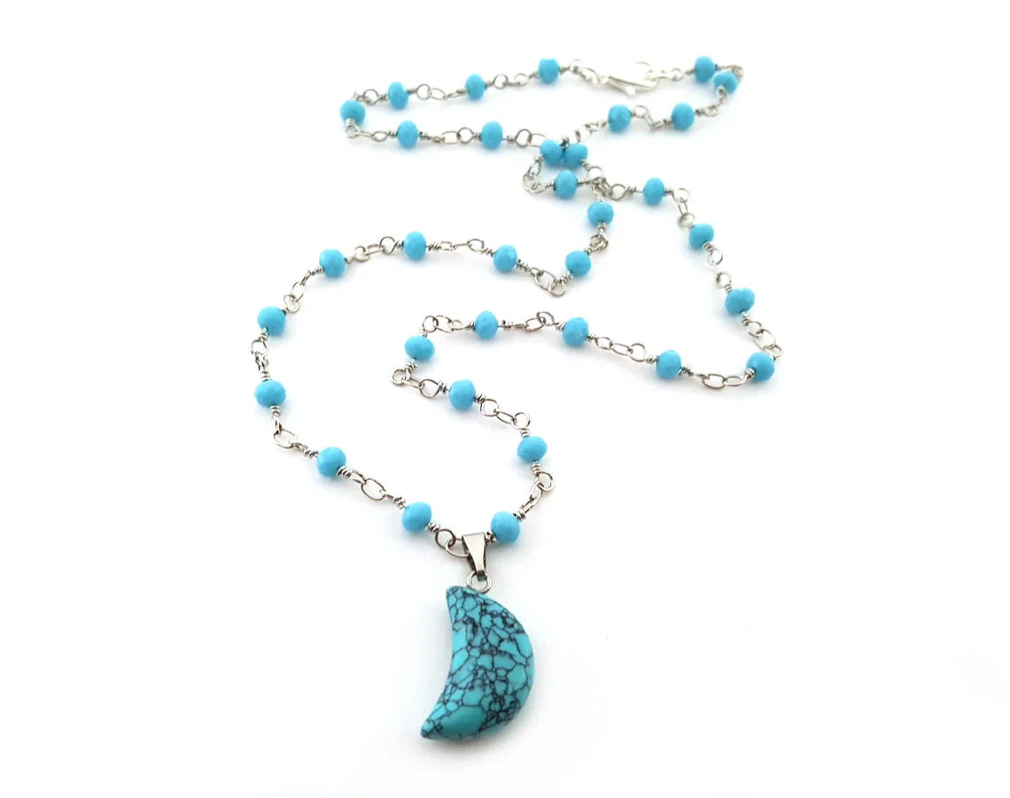 Turquoise Moon Celestial Necklace