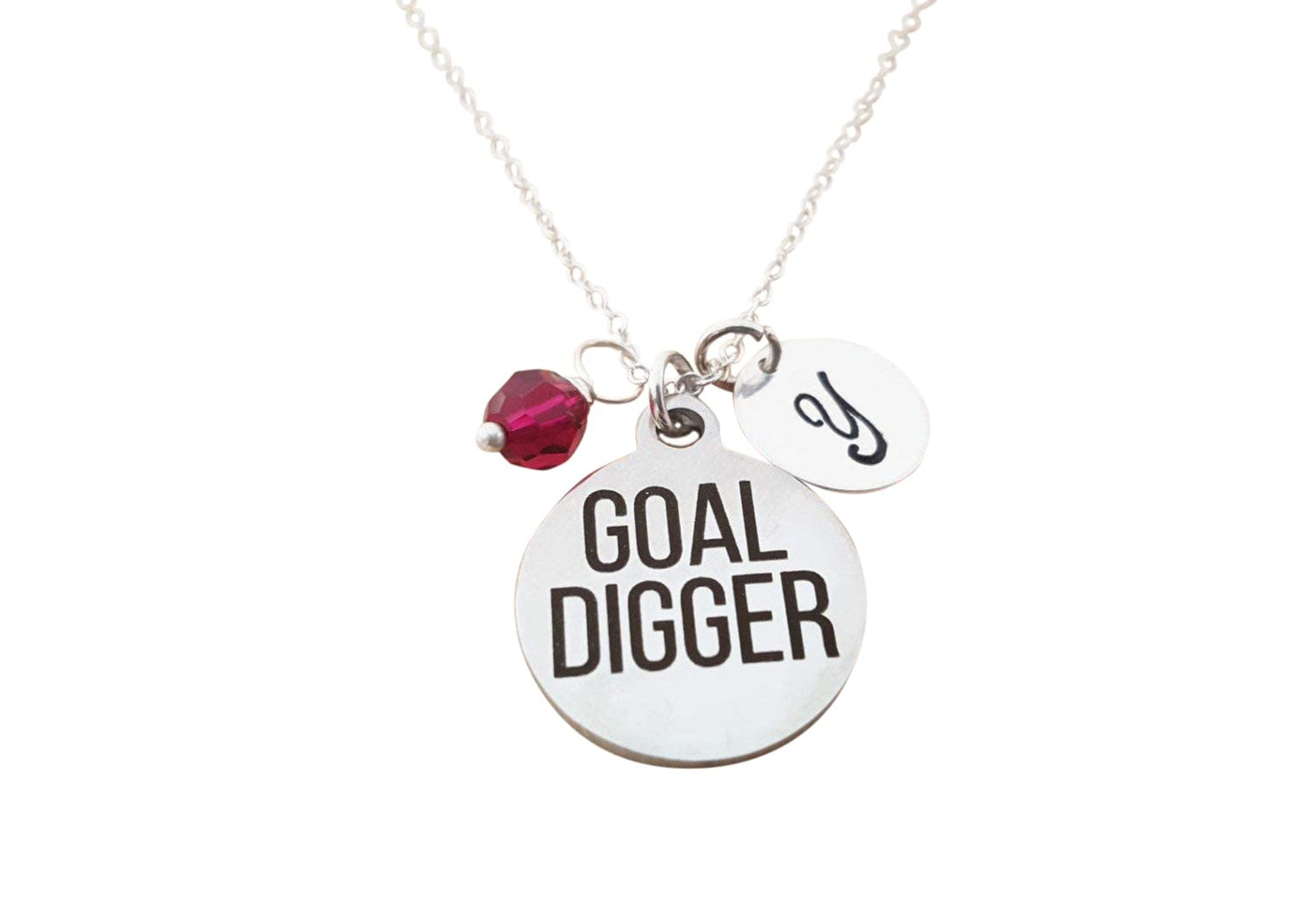 Goal Digger Charm Necklace – Personalized Sterling Silver Jewelry
