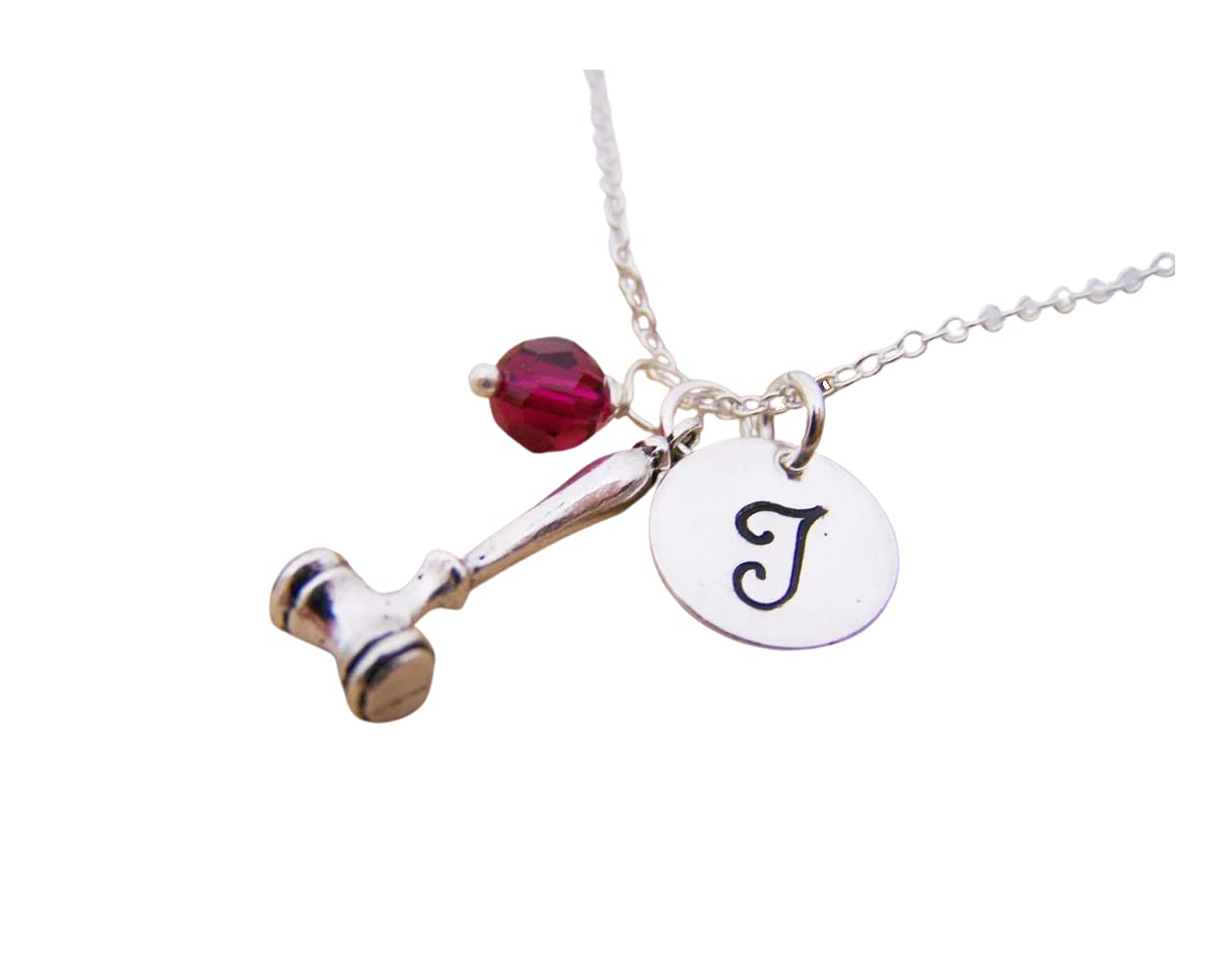 Gavel Charm Necklace – Personalized Sterling Silver Jewelry