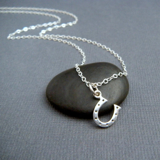 Tiny Horseshoe Necklace – Sterling Silver Charm on 18" Chain