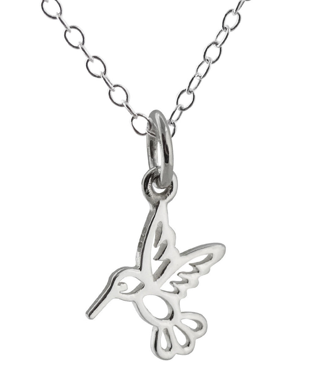 Tiny Hummingbird Necklace – 925 Sterling Silver Charm on 16" Chain