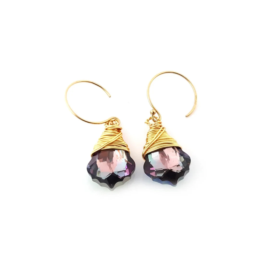 Mystic Violet Baroque Swarovski Crystal Earrings