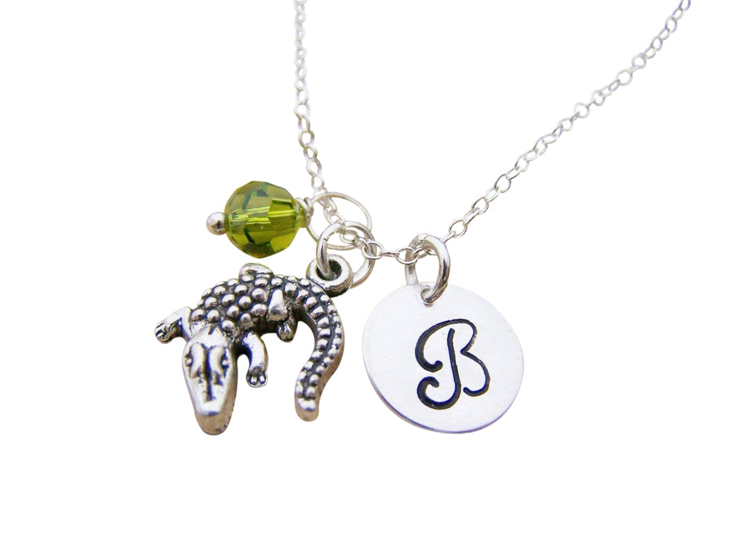 Alligator Charm Necklace – Personalized Sterling Silver Jewelry