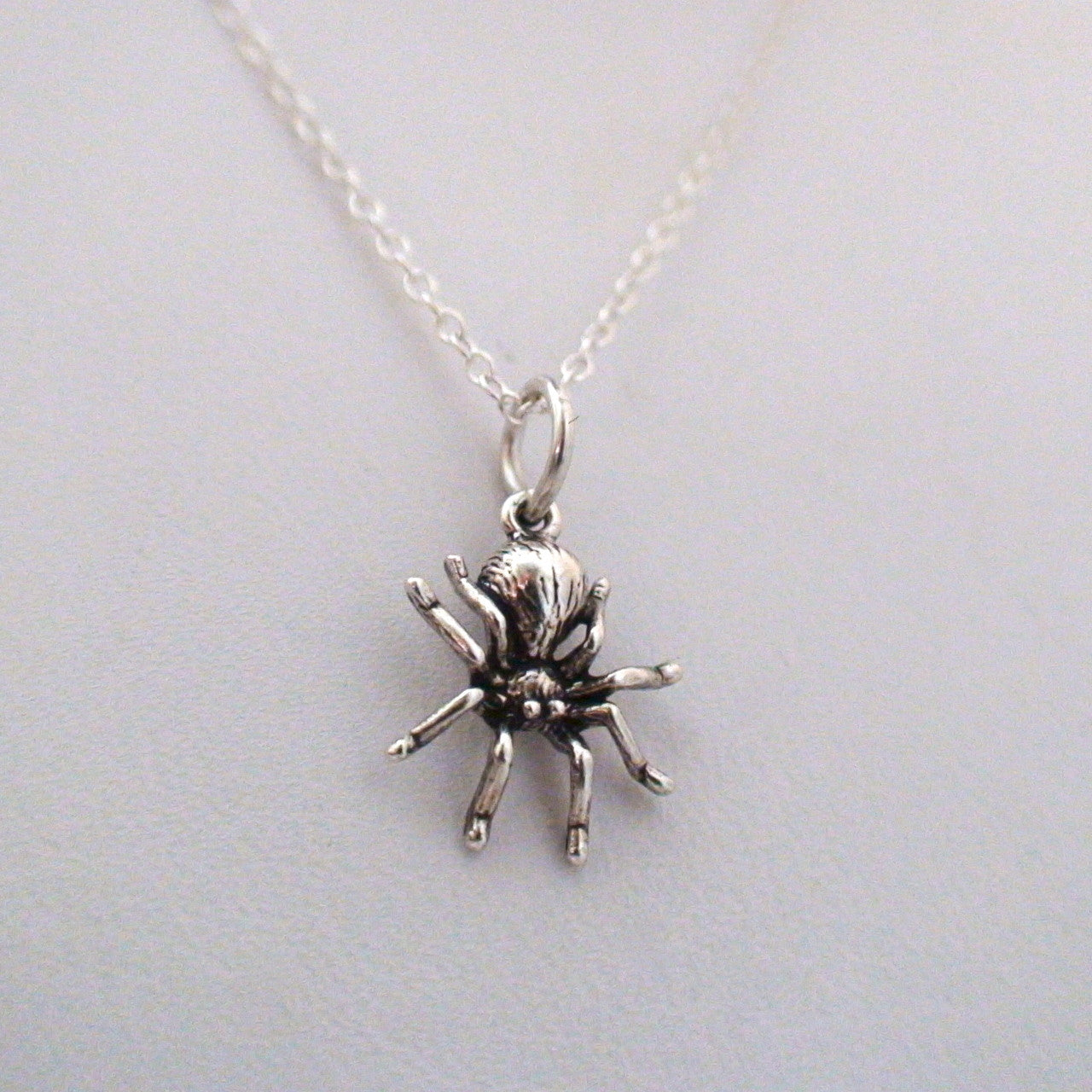 Tiny Spider Necklace – Sterling Silver Charm on 16" Chain