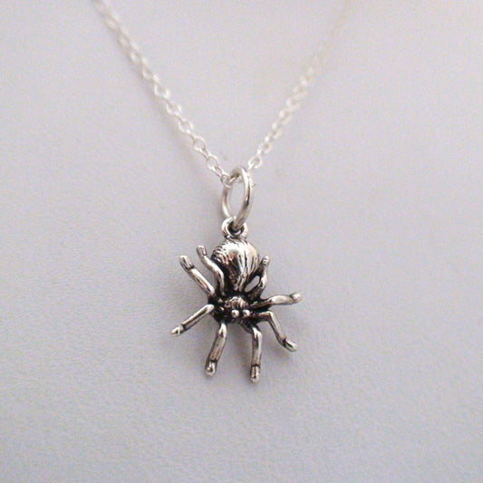 Tiny Spider Necklace – Sterling Silver Charm on 16" Chain