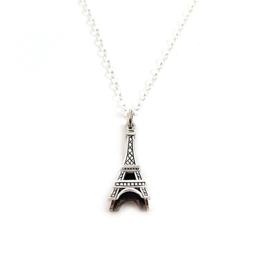 Paris Charm Necklace – Sterling Silver Eiffel Tower Necklace