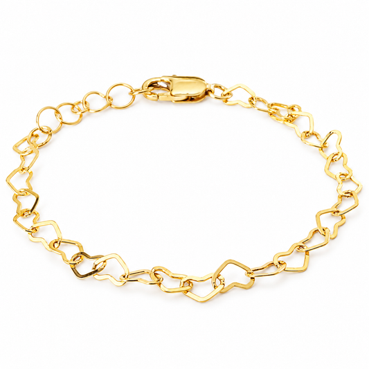 Gold Filled Heart Chain Bracelet