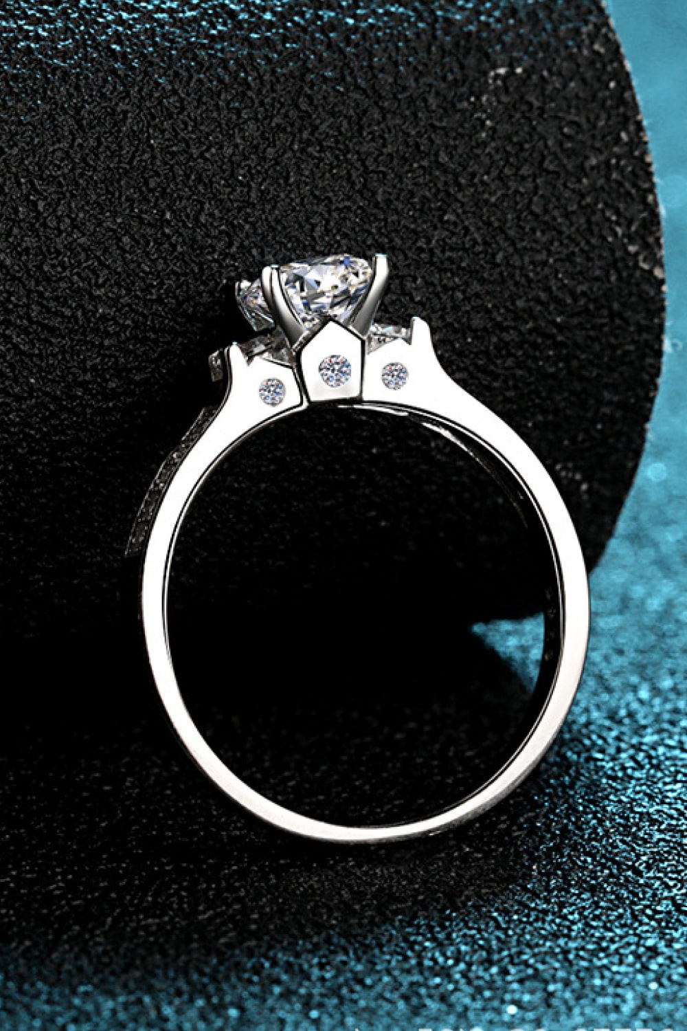 Lucky Charm Brilliant Round Cut Sparkala™ Rhodium-Plated Ring