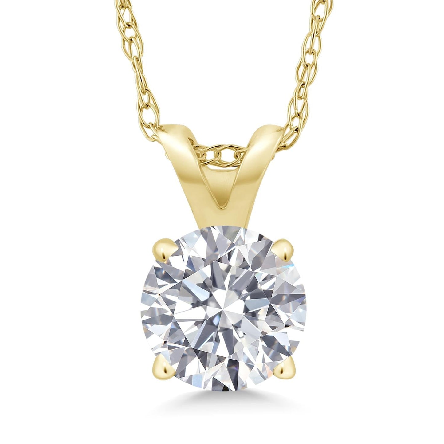 1.00 CTW Lab-Grown Round Diamond Solitaire Pendant in Solid 14K Gold – F Color, VS Clarity, AGI Certified