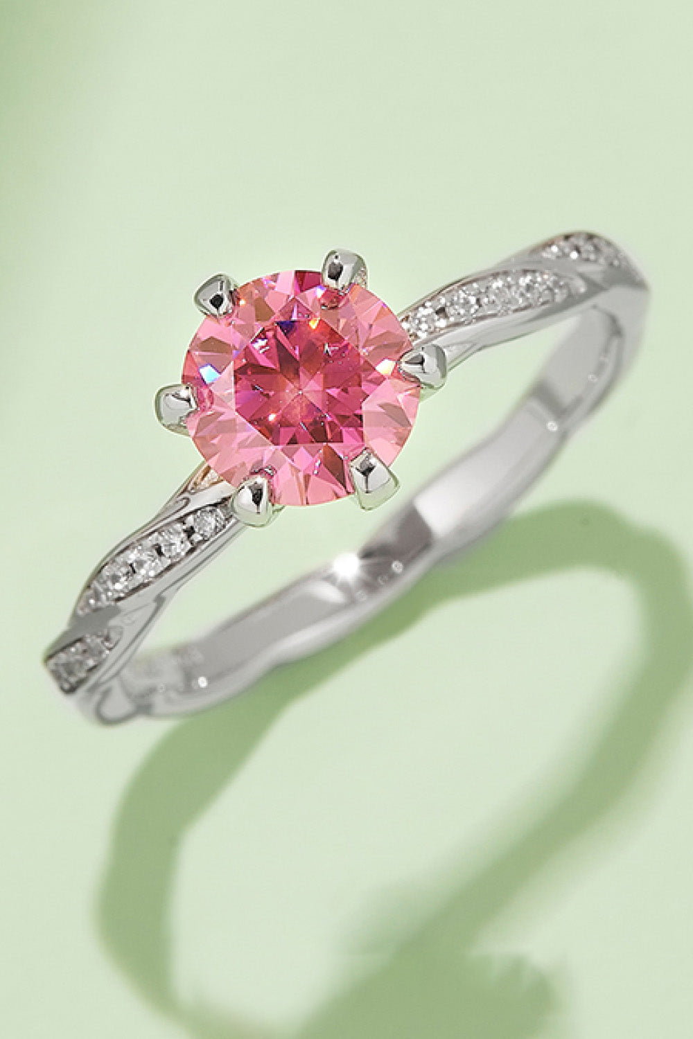 1 Carat Brilliant Round Cut Sparkala™ Contrast Platinum Over Pure Sterling Silver Ring (Yellow, Pink, or Blue)