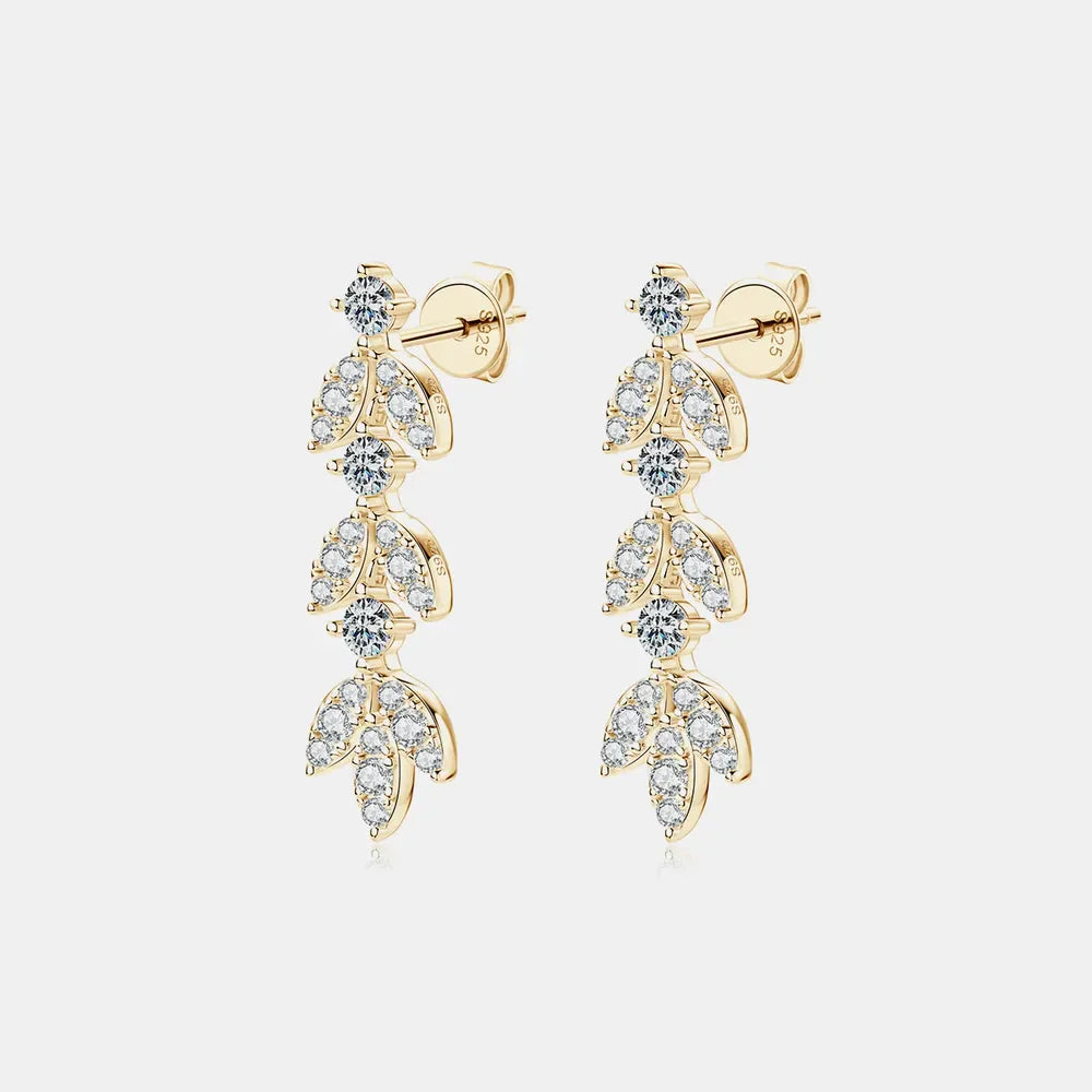 925 Sterling Silver Sparkala™ Leaf Earrings