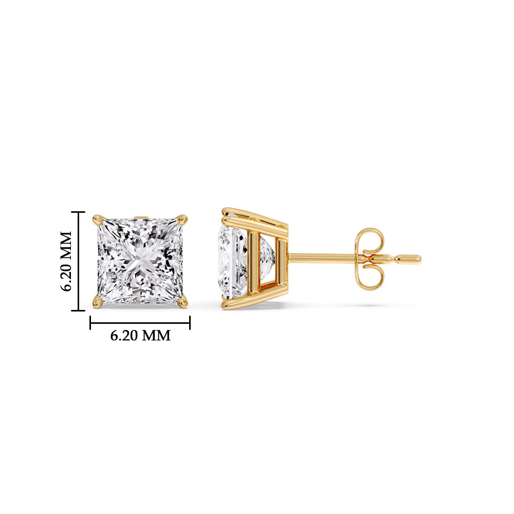 Princess Cut Diamond Stud Earring