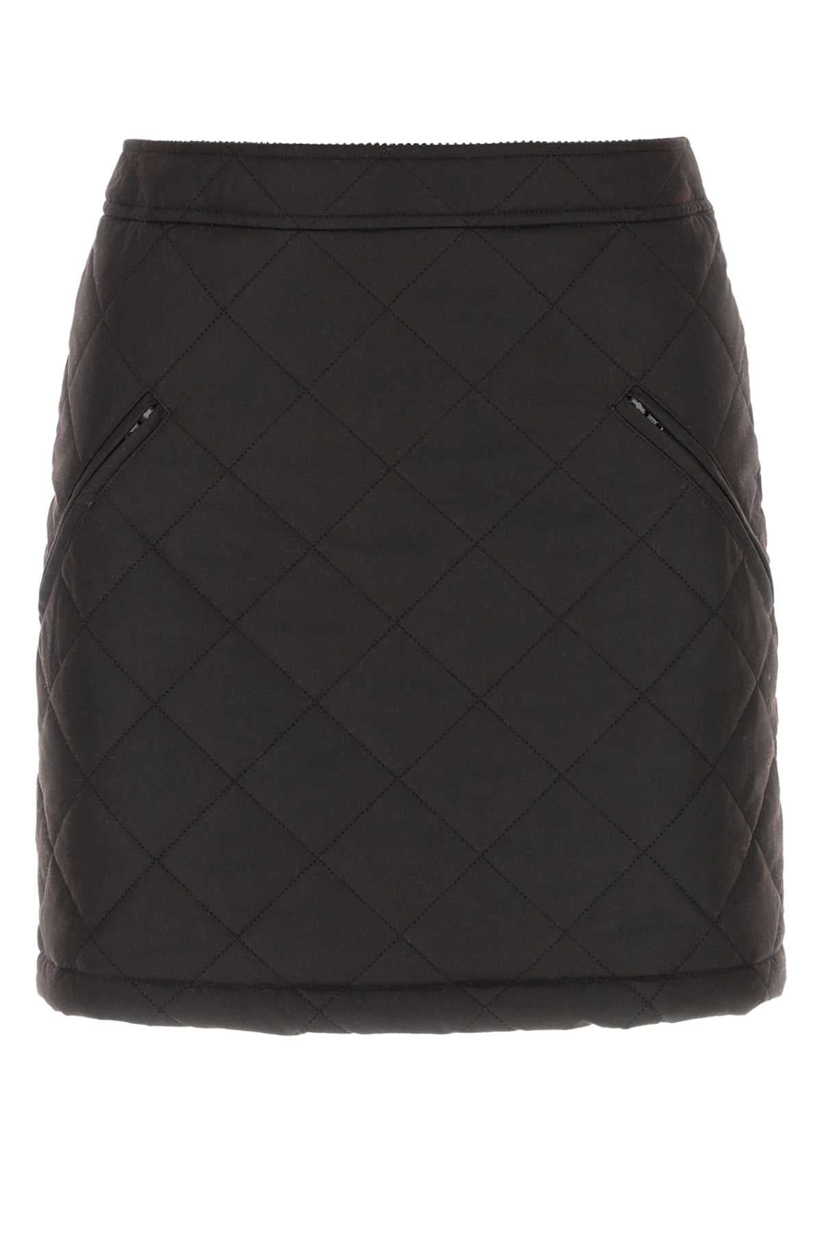 Burberry Women Dark Brow Cotton Mini Skirt