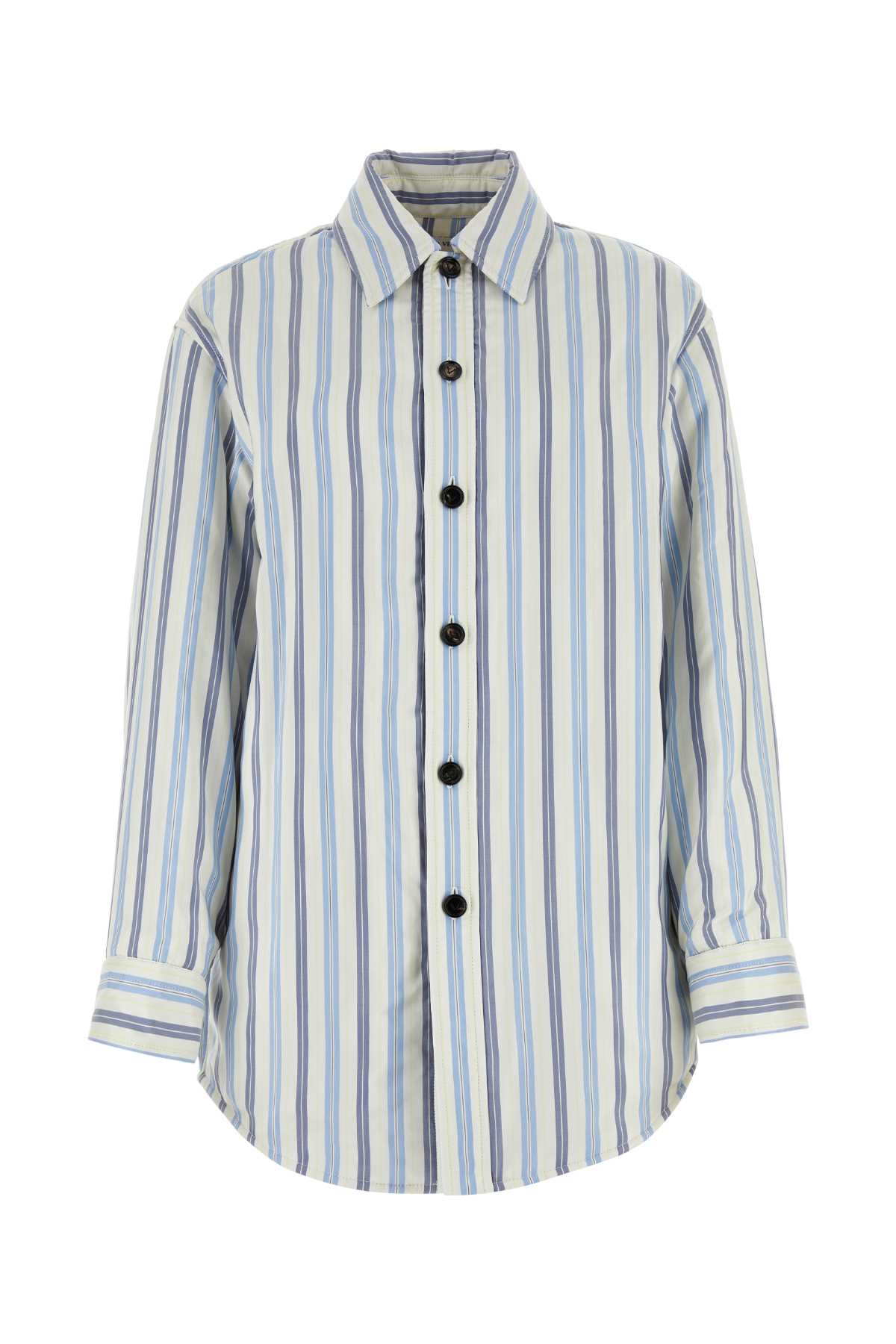 Bottega Veneta Women Embroidered Silk Oversize Padded Shirt