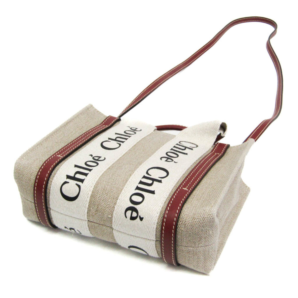PRE-OWNED Chloé Woody Mini · Linen & Leather