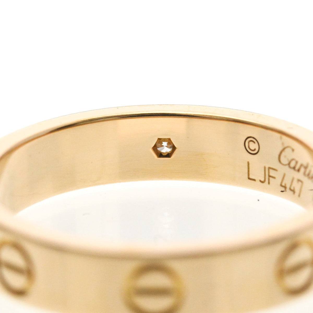 PRE-OWNED Cartier Mini Love · Rose Gold · Diamond Size 6.25