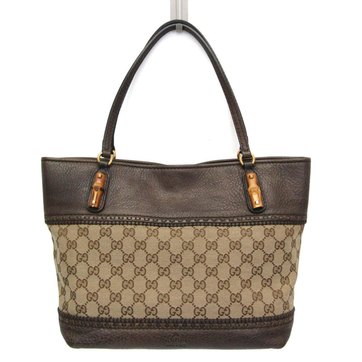 PRE-OWNED Gucci Bamboo · GG Canvas Tote