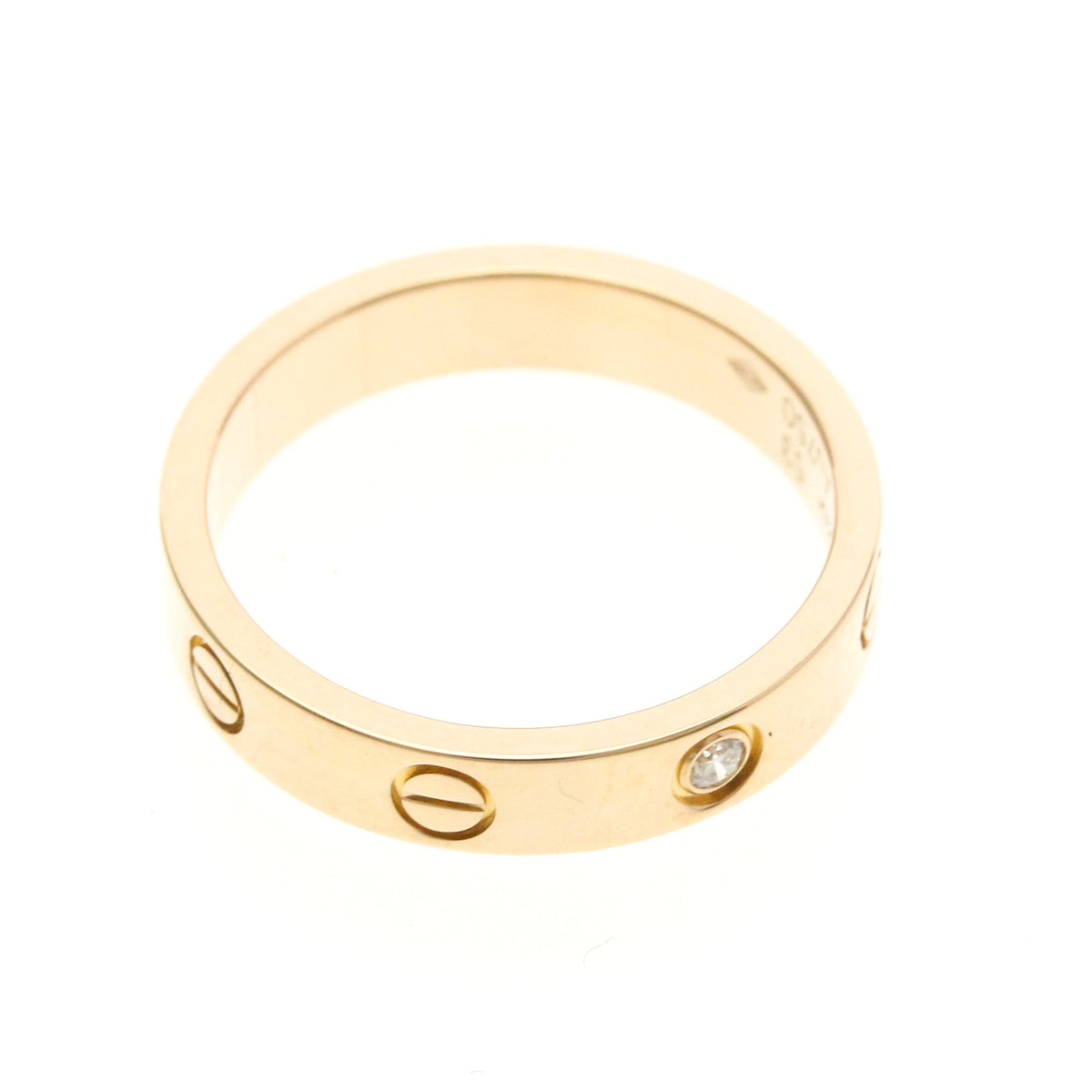 PRE-OWNED Cartier Mini Love · Rose Gold · Diamond Size 6.25