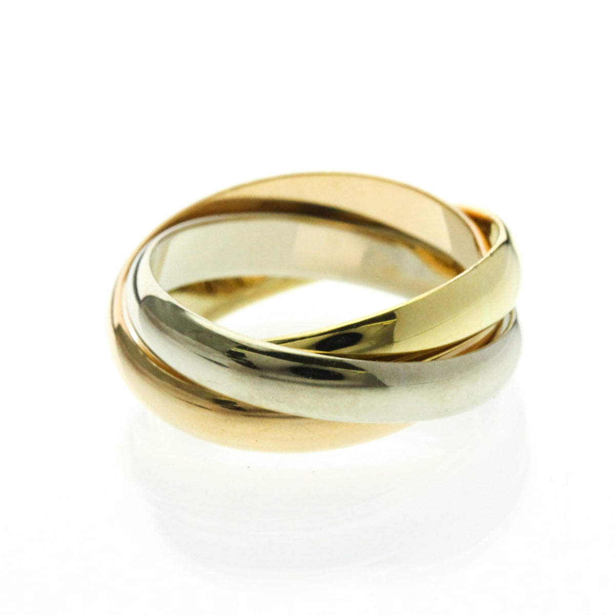PRE-OWNED Cartier Trinity · Tri-Gold Band Ring Size 6