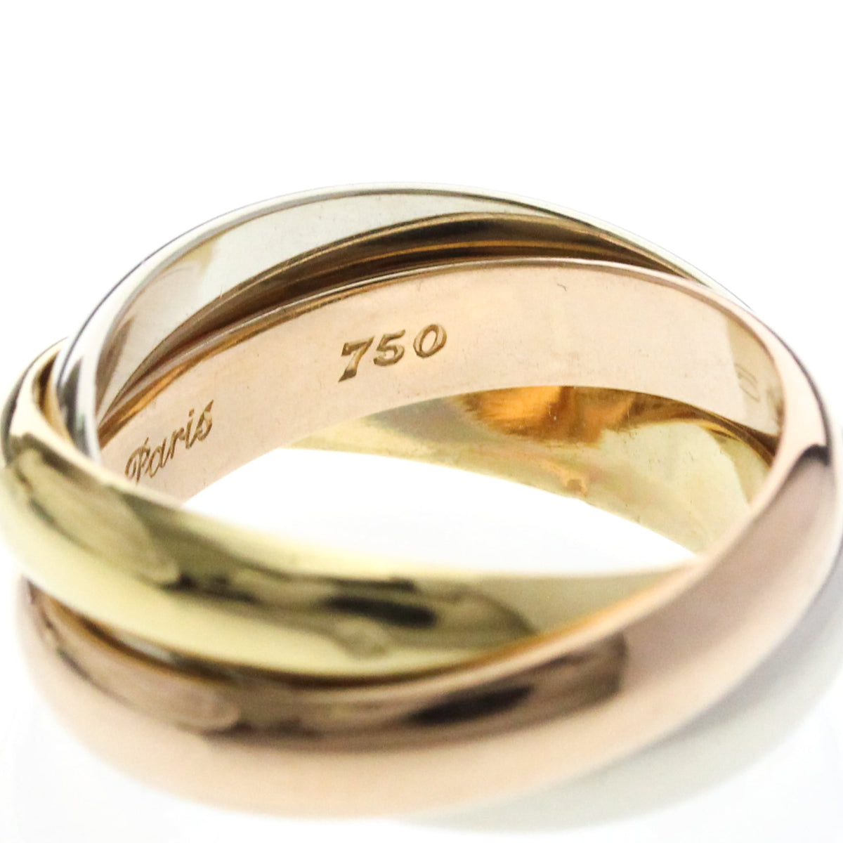 PRE-OWNED Cartier Trinity · Tri-Gold Size 5.25