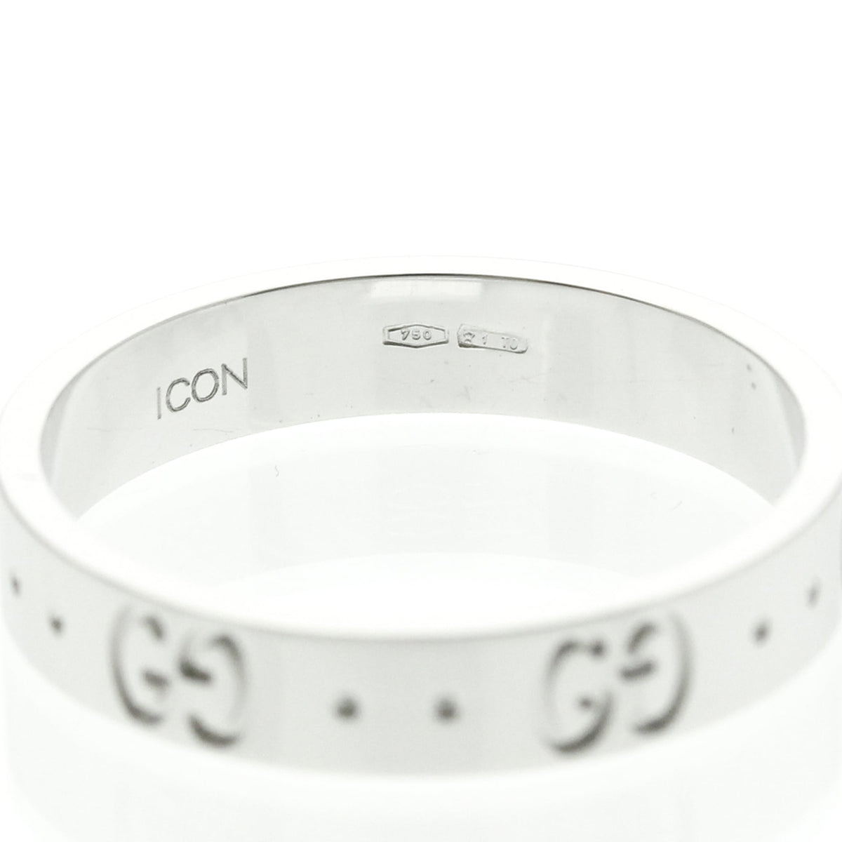 PRE-OWNED Gucci Icon · 18K White Gold Size 8.75