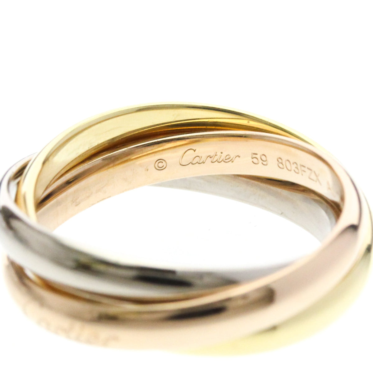 PRE-OWNED Cartier Trinity · Tri-Gold Size 8.75