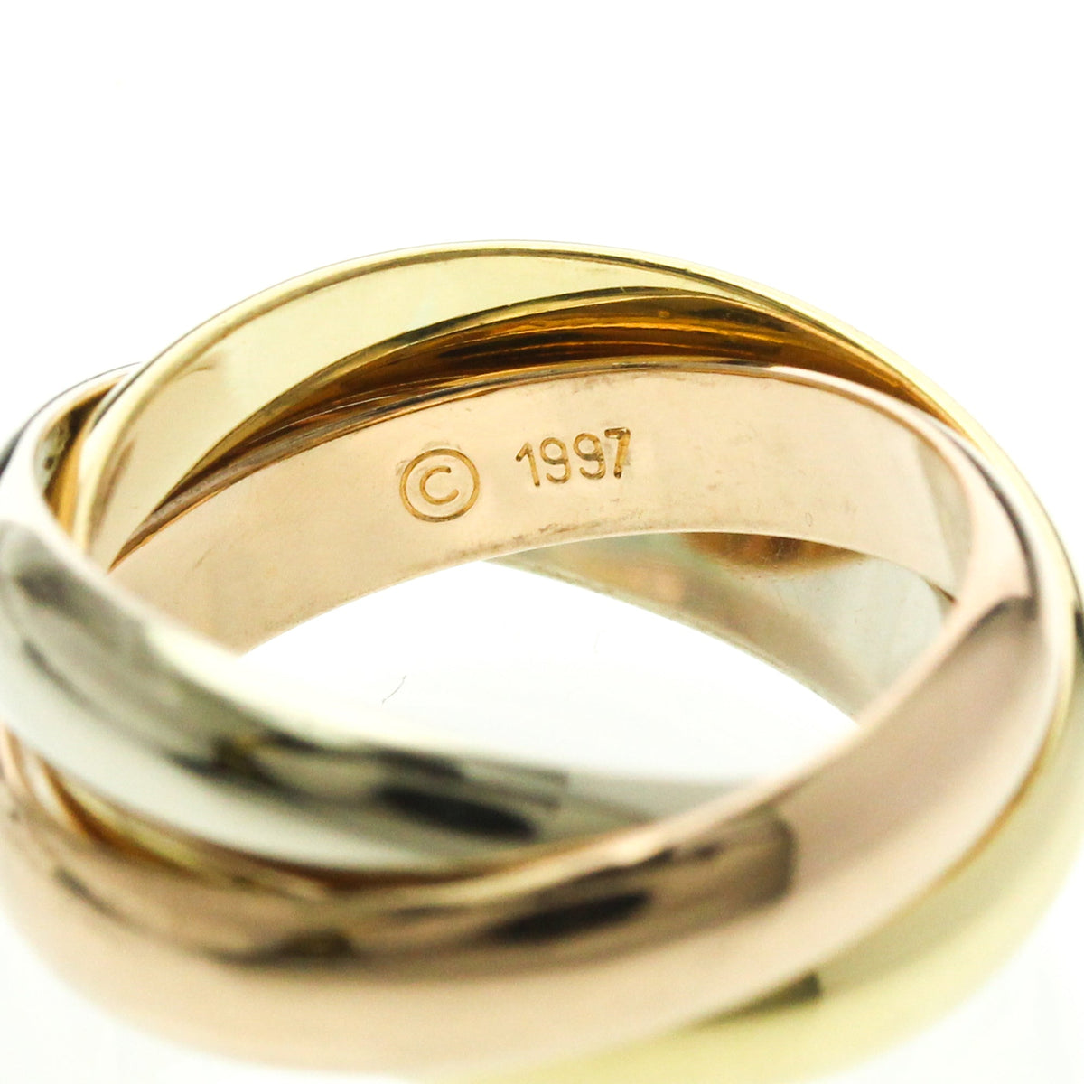 PRE-OWNED Cartier Trinity · Tri-Gold Ring Size 5.25
